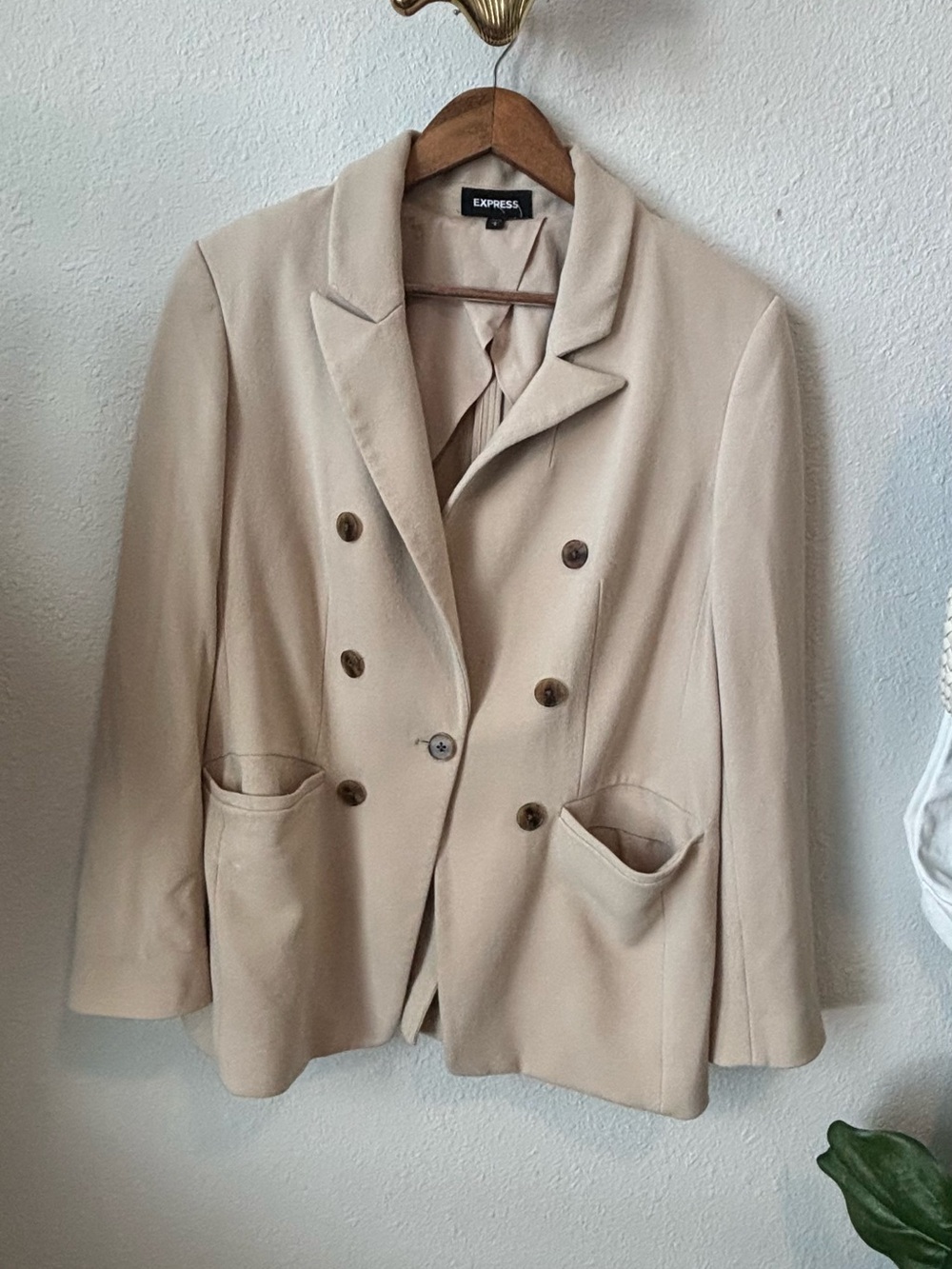 Express Women's Double-Breasted Tan Blazer